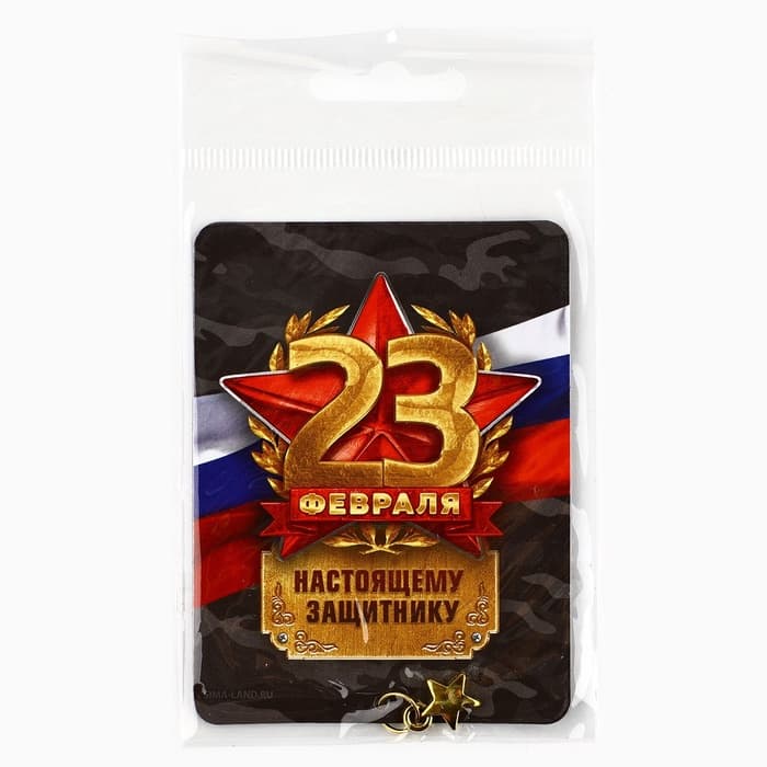 Магнит с подвеской на 23 февраля «Настоящему защитнику», 6×8 см