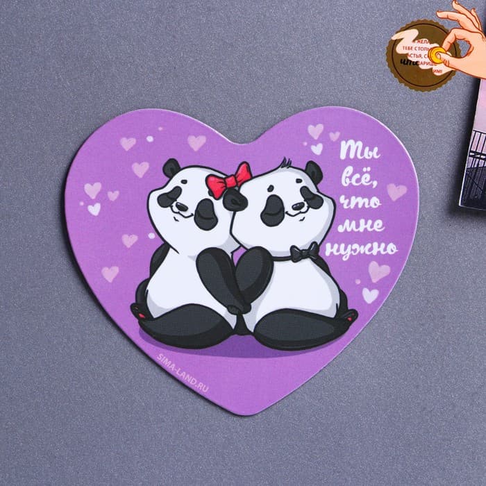 Магнит на холодильник «Панды», 7×6 см