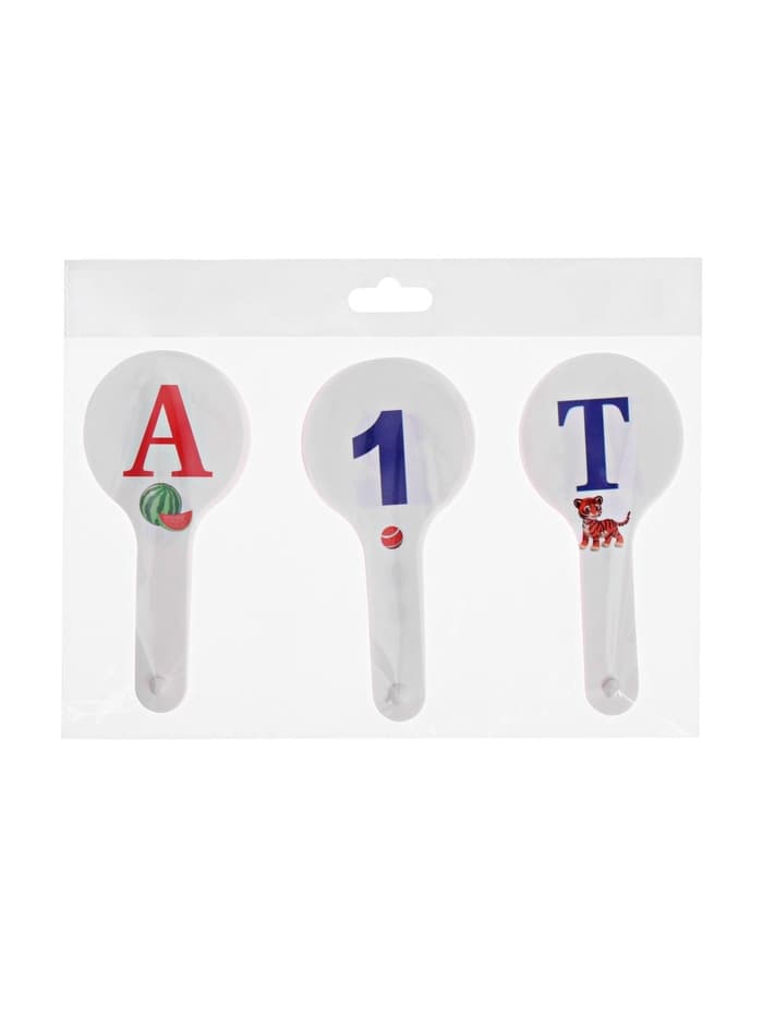 Набор веер-касс, гласные, согласные, цифры от 1 до 20, Calligrata, гибкие, 3 штуки, пакет с европодвесом, МИКС