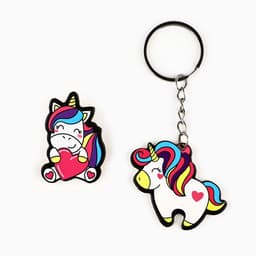 Брелок для ключей, значок, сувенир «Единорог», набор, 8.3×12 см