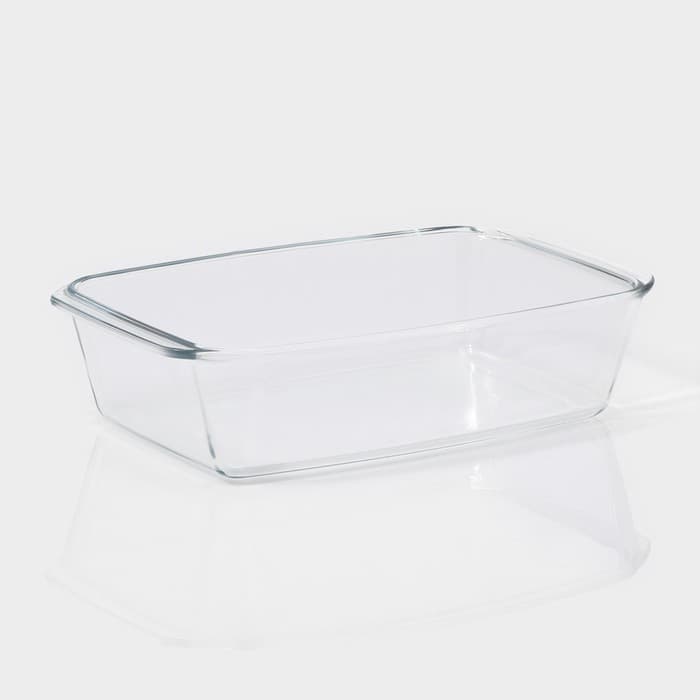 Кастрюля для запекания Доляна «Утятница», 2.9 л, 24.5×20.5×13.5 см, жаропрочное стекло, прозрачная