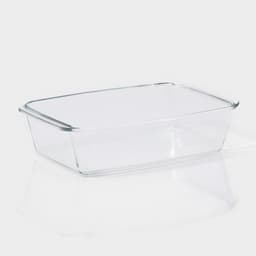 Кастрюля для запекания Доляна «Утятница», 2.9 л, 24.5×20.5×13.5 см, жаропрочное стекло, прозрачная