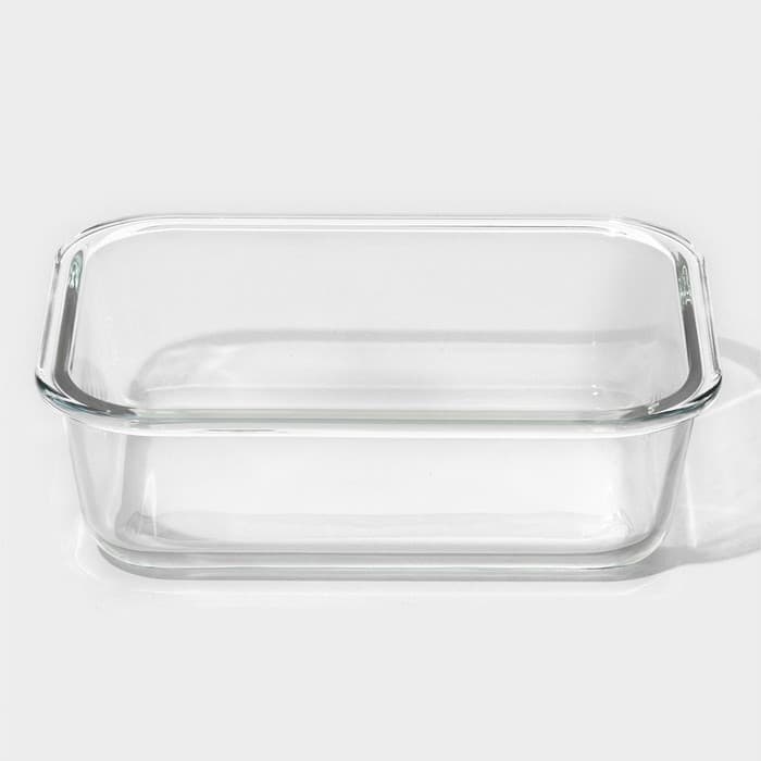 Контейнер для еды Доляна «Клик», 1.04 л, 20×15.5×7 см, с крышкой, жаропрочное стекло, МИКС