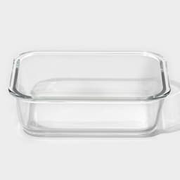 Контейнер для еды Доляна «Клик», 1.04 л, 20×15.5×7 см, с крышкой, жаропрочное стекло, МИКС