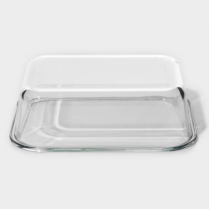 Контейнер для еды Доляна «Клик», 1.04 л, 20×15.5×7 см, с крышкой, жаропрочное стекло, МИКС