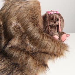 Ткань для рукоделия, мех длинноворсовой на трикотажной основе, цвет меланж, лоскут 50×50 см