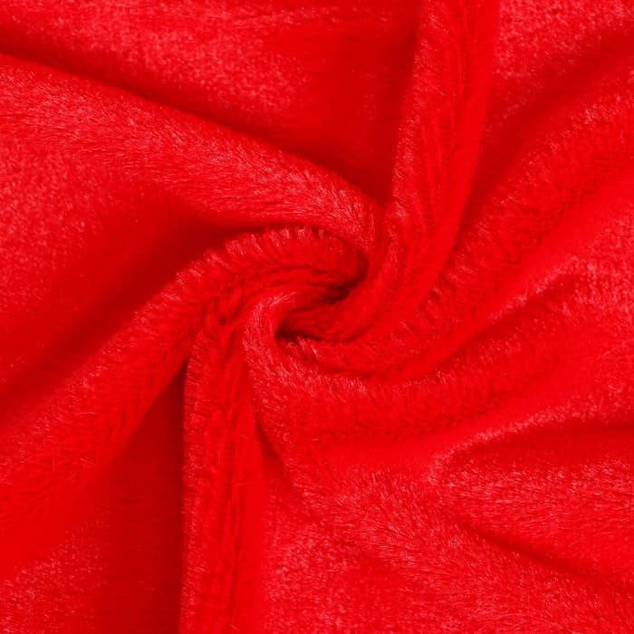 Ткань для рукоделия, мех, красная, лоскут 50×50 см