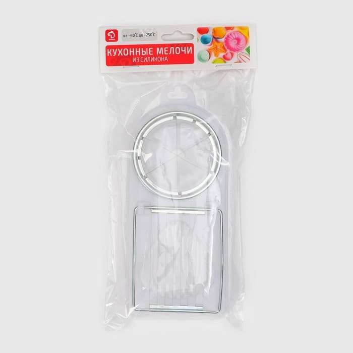 Яйцерезка с двумя видами нарезки Доляна, 19×8×2 см, белая