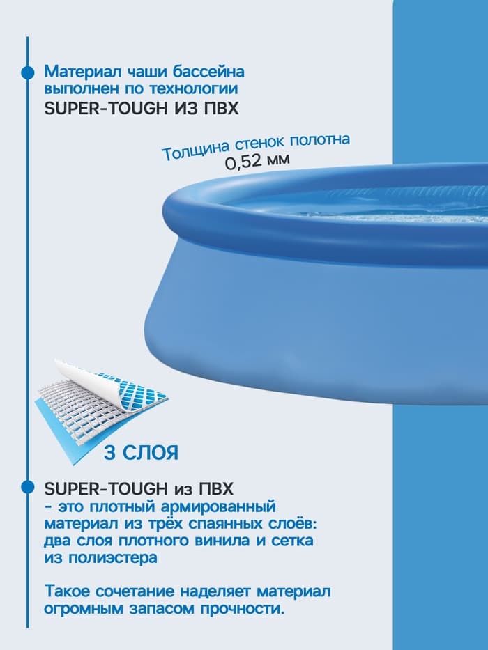 Бассейн надувной INTEX Easy Set 28122NP, 305×76 см, фильтр-насос, круглый