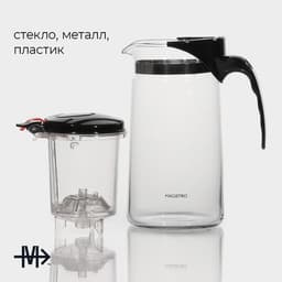 Чайник заварочный гунфу Magistro «Мантана», 900 мл, пластиковое сито, стекло, прозрачный