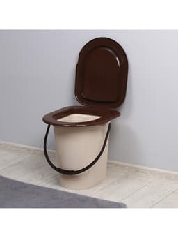 Ведро - туалет, h=40 см, 17 л, съёмный стульчак, бежевое