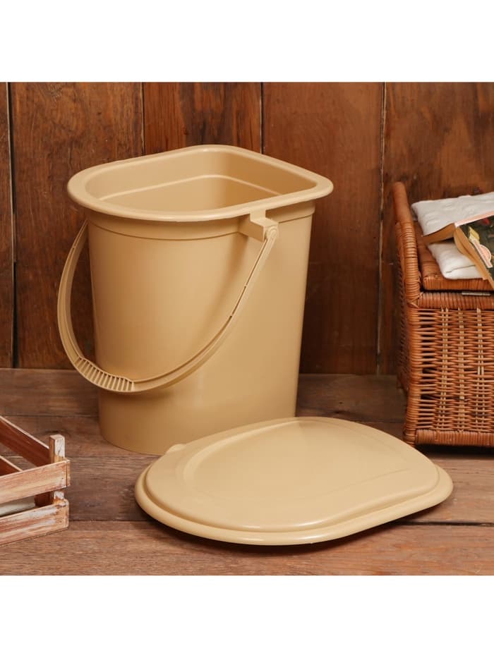 Ведро - туалет, h=40 см, 17 л, съёмный стульчак, бежевое