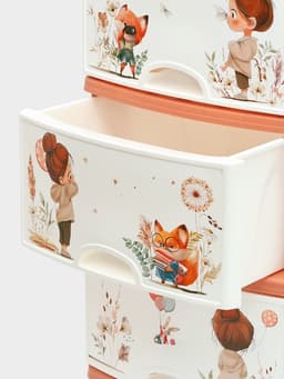 Комод 4-х секционный «Сказочное королевство», на колесиках, МИКС