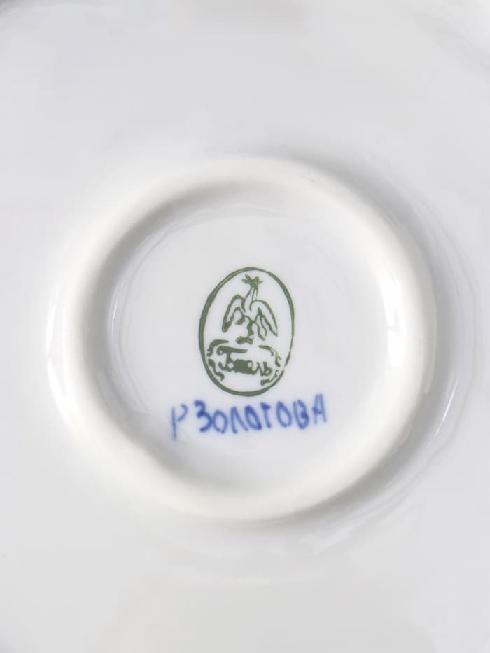 Блинница с крышкой «Цветок», блюдо, 24×15 см, фарфор, гжель