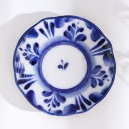 Блюдце фарфоровое «Силуэт», 9×9×1 см, гжель