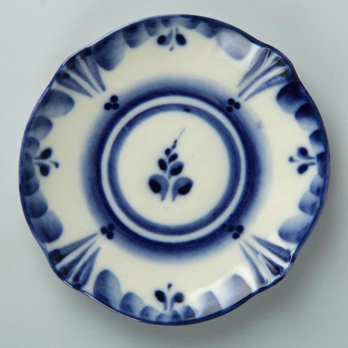 Блюдце фарфоровое «Силуэт», 9×9×1 см, гжель