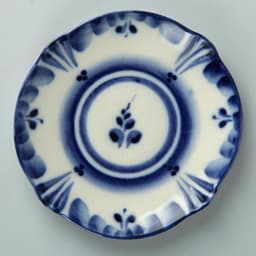 Блюдце фарфоровое «Силуэт», 9×9×1 см, гжель