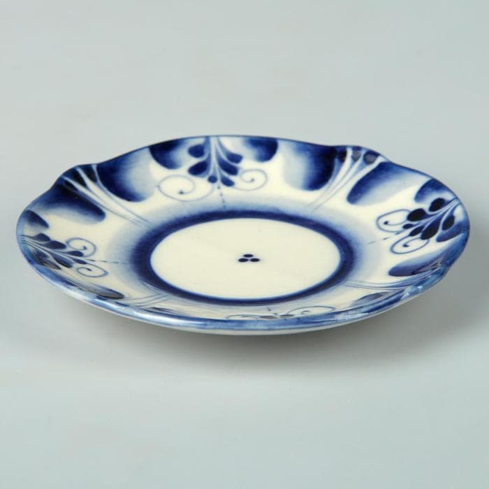 Блюдце фарфоровое «Силуэт», 9×9×1 см, гжель