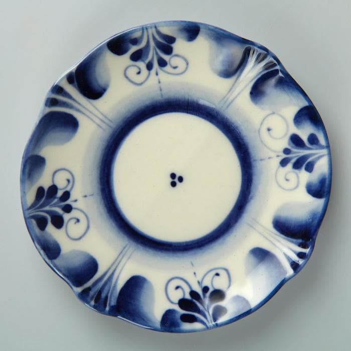 Блюдце фарфоровое «Силуэт», 9×9×1 см, гжель