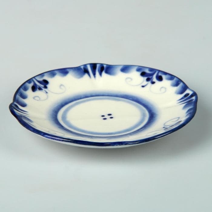 Блюдце фарфоровое «Силуэт», 9×9×1 см, гжель