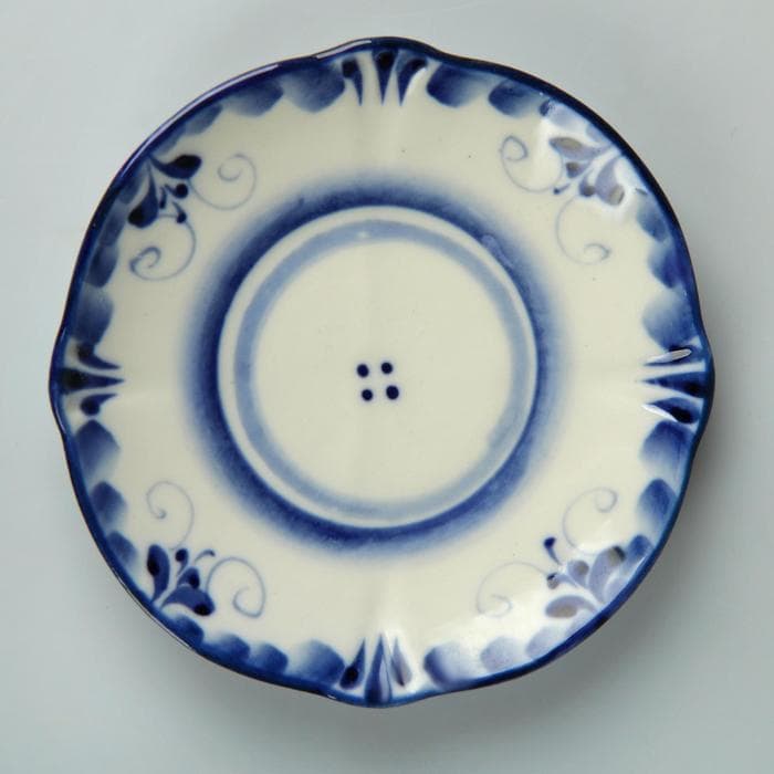 Блюдце фарфоровое «Силуэт», 9×9×1 см, гжель