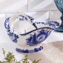 Конфетница фарфор «Лебедь», 18×15×12 см, гжель