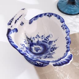 Конфетница фарфор «Лебедь», 18×15×12 см, гжель