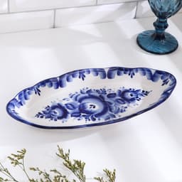 Селедочница «Рыбка», блюдо фарфор, гжель,28.5×13.5×4 см