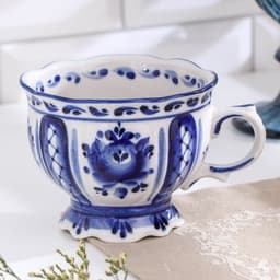 Чашка фарфоровая «Надежда», 12×10×8 см, гжель