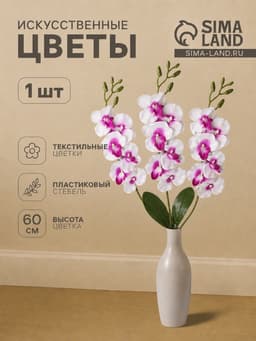 Цветы искусственные «Орхидея пышность», h=60 см, белые