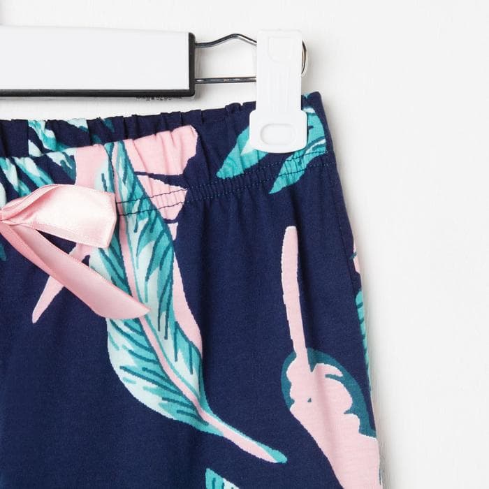 Брюки домашние прямые женские KAFTAN Tropical dream, размер 40-42, синие