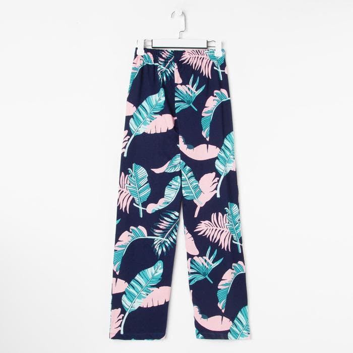Брюки домашние прямые женские KAFTAN Tropical dream, размер 40-42, синие