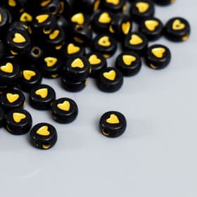 Набор бусин для рукоделия и плетения «Арт Узор. Золотое сердце на круге», 20 г, пластик, 0.7×0.7×0.4 см