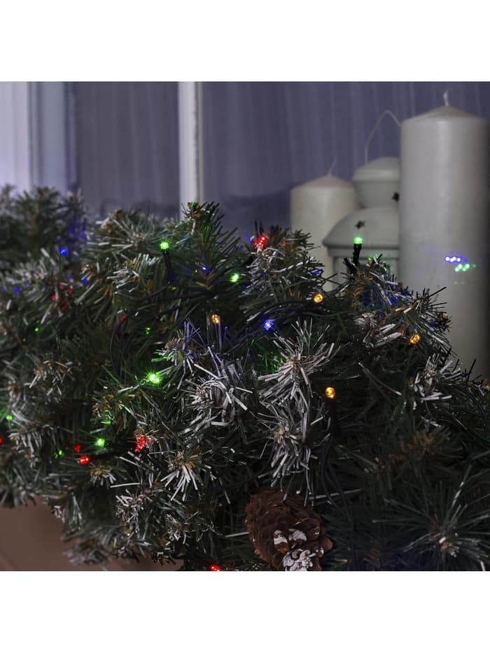 Гирлянда «Нить» 10 м, IP44, тёмная нить, 100 LED, свечение мульти, 8 режимов, 220 В