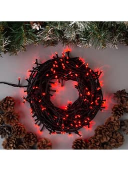Гирлянда «Нить» 20 м, IP44, тёмная нить, 200 LED, свечение красное, 8 режимов, 220 В