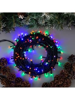 Гирлянда «Нить» 20 м, IP44, тёмная нить, 200 LED, свечение мульти, 8 режимов, 220 В