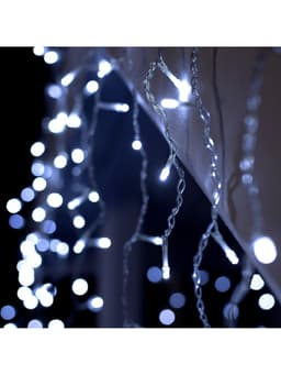 Гирлянда «Бахрома» 4×0.6 м, IP44, прозрачная нить, 180 LED, свечение белое, 8 режимов, 220 В