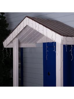 Гирлянда «Бахрома» 4×0.6 м, IP44, прозрачная нить, 180 LED, свечение синее, 8 режимов, 220 В