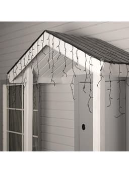 Гирлянда «Бахрома» 4×0.6 м, IP44, тёмная нить, 180 LED, свечение белое, 8 режимов, 220 В