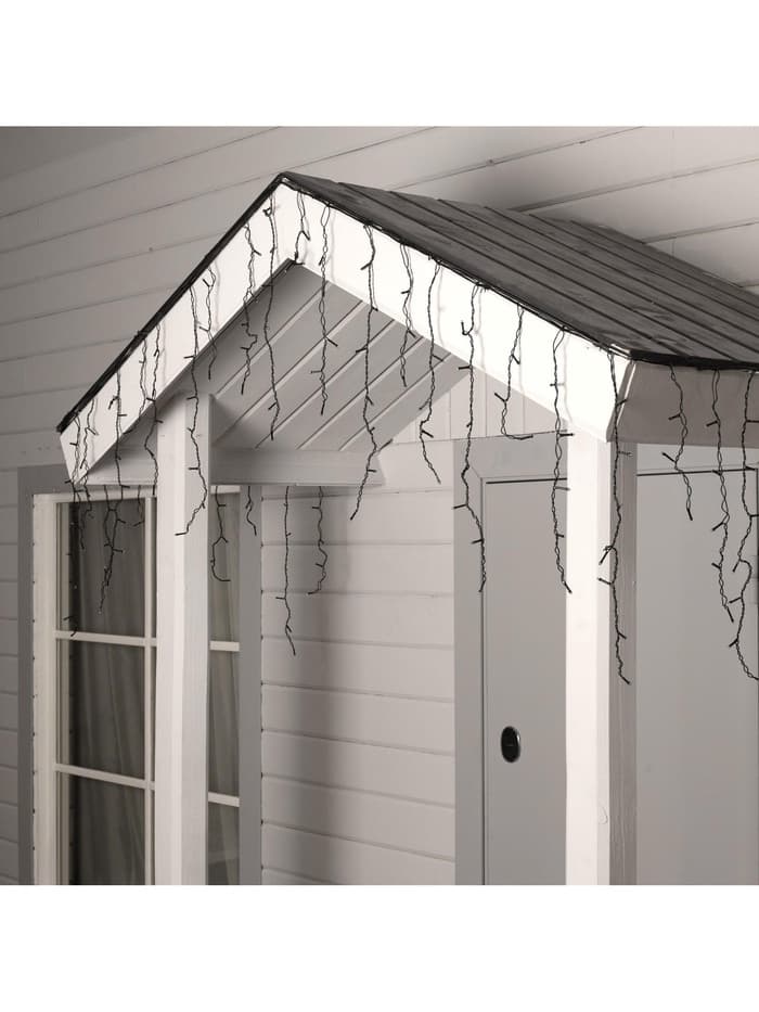 Гирлянда «Бахрома» 4×0.6 м, IP44, тёмная нить, 180 LED, свечение синее, 8 режимов, 220 В