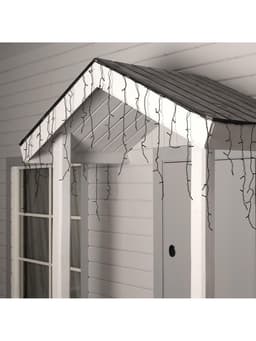 Гирлянда «Бахрома» 4×0.6 м, IP44, тёмная нить, 180 LED, свечение синее, 8 режимов, 220 В