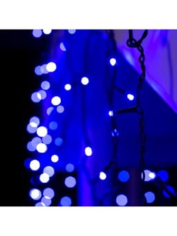 Гирлянда «Бахрома» 4×0.6 м, IP44, тёмная нить, 180 LED, свечение синее, 8 режимов, 220 В