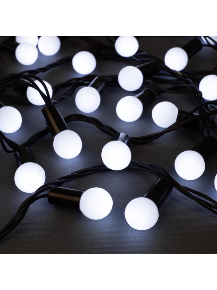Гирлянда «Нить» 20 м с насадками «Шарики 1.5 см», IP44, тёмная нить, 200 LED, свечение белое, 8 режимов, 220 В