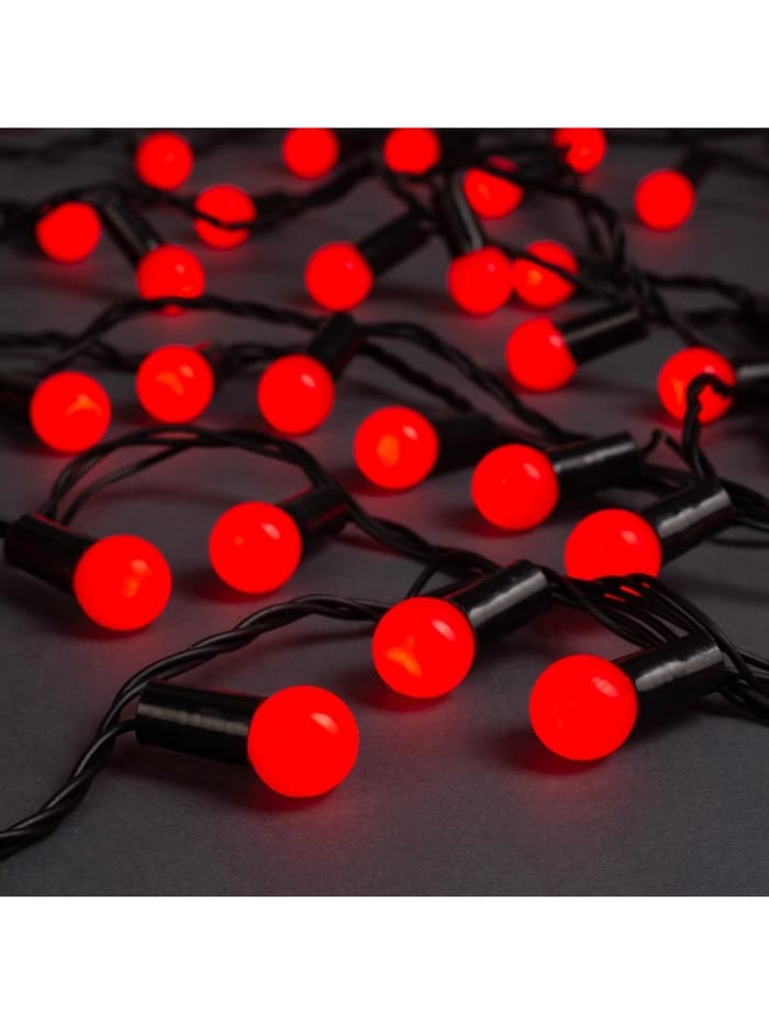 Гирлянда «Нить» 20 м с насадками «Шарики 1.5 см», IP44, тёмная нить, 200 LED, свечение красное, 8 режимов, 220 В