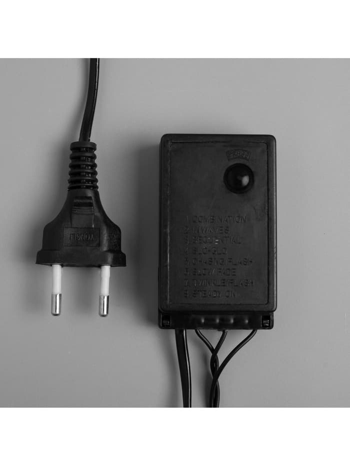 Гирлянда «Нить» 20 м с насадками «Шарики 1.5 см», IP44, тёмная нить, 200 LED, свечение зелёное, 8 режимов, 220 В