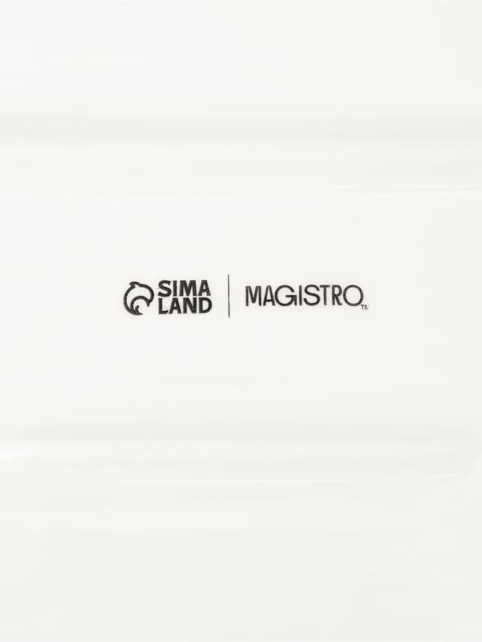 Блюдо для запекания Magistro «Бланш», 41.3×26 см, прямоугольное, фарфор, белое