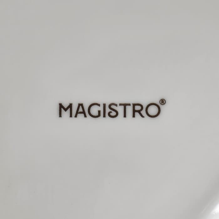 Блюдо фарфоровое с соусником Magistro «Бланш», соусник 60 мл, 18.5×17.5×4 см, белое