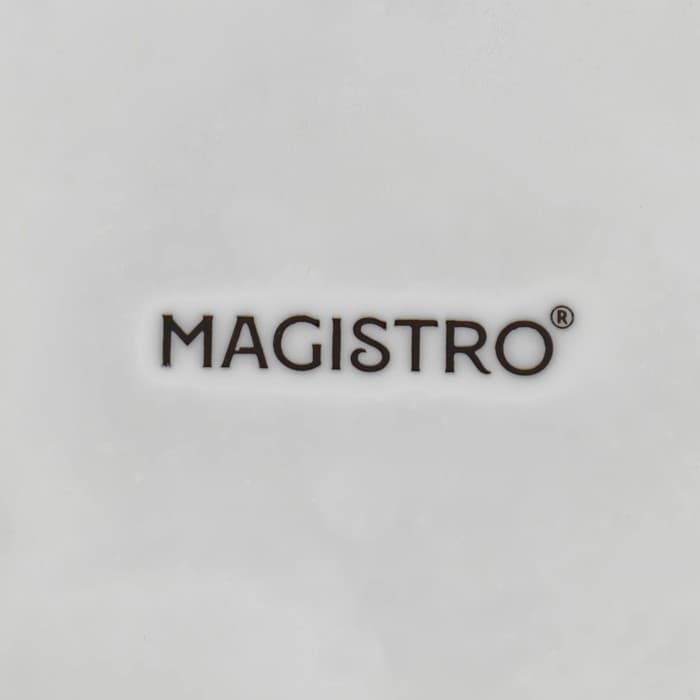 Блюдо с соусником Magistro «Клубника Бланш», 20×17 см, фарфор, белое
