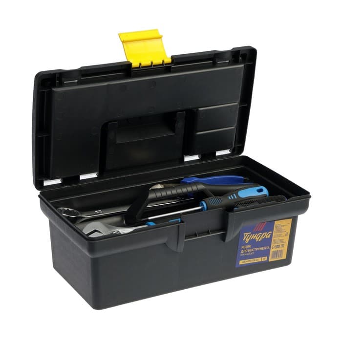 Ящик для инструмента ТУНДРА, 13", 330×175×125 мм, пластиковый, органайзер