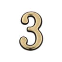 Цифра дверная 3 ТУНДРА, пластиковая, цвет золото 1 шт.
